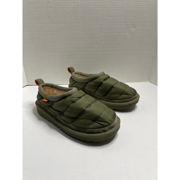 NEW UGG Big Kids Size 3 Tasma Olive Green Puffer Slip On Slipper